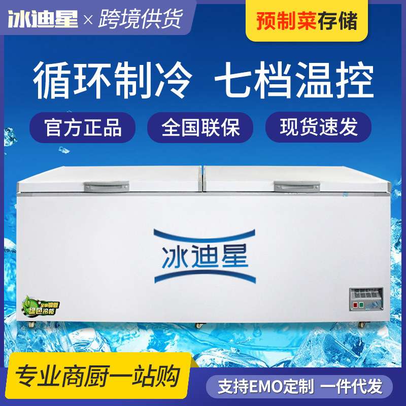 商用卧式冷柜 全冷冻铜管冰柜商用家用单温保鲜 卧式