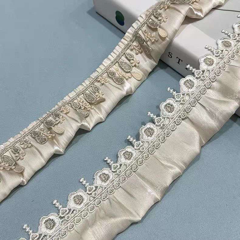 小蕾丝边拼接金丝雪纺纱花边辅料窗帘装饰立边织带边沙发抱枕镶边