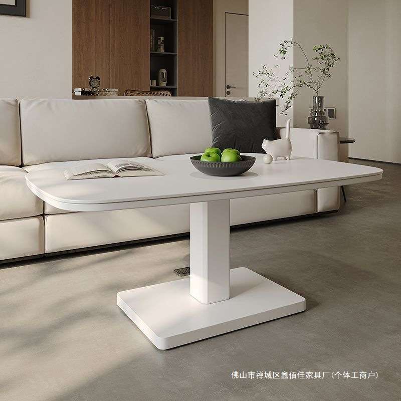 小户型现代风装修多功能升降茶几餐桌两用简约家用吃饭桌网红餐桌