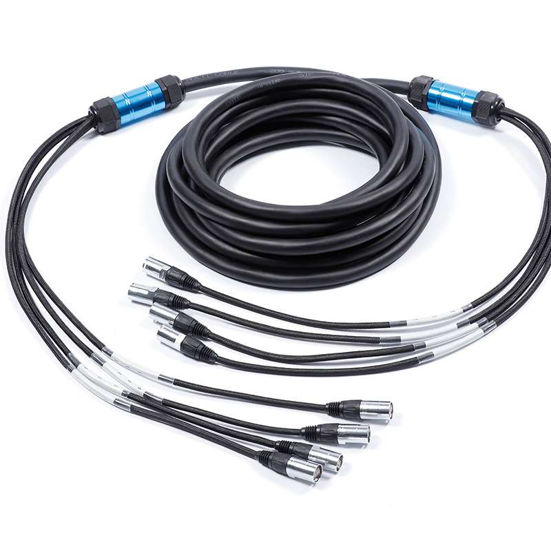 4路Cat6带屏蔽网线 RJ45跳线以太网蛇形演出舞台音视频网络控制线