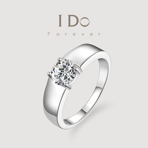 I DO Forever【培育】钻石戒指实验室一往情深男戒人工人造1克拉
