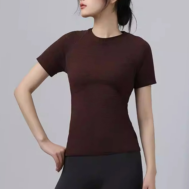 ALOUSAYOGA修身运动健身服短袖女夏速干瑜伽跑步训练上衣显瘦T恤