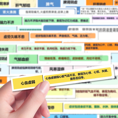 100张中医专业名词贴纸医学病理调理知识学习笔记本iPad贴画防水