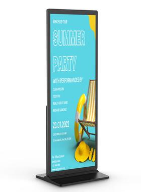 65寸全面屏液晶广告显示屏4KLCD数字标牌菜单板餐厅售货亭