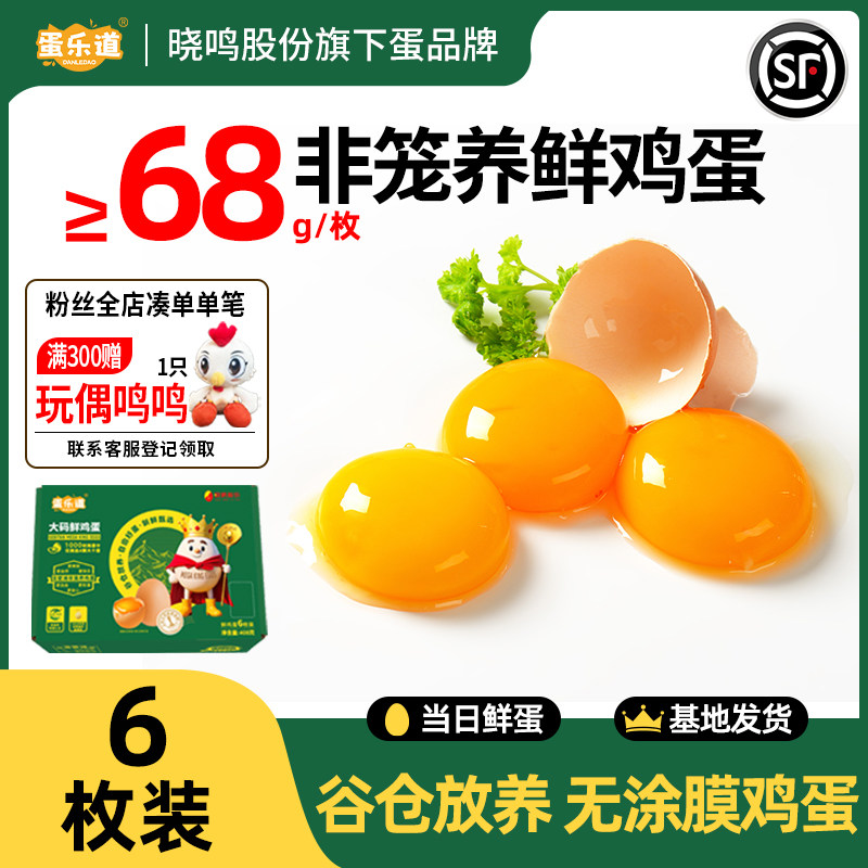 非笼养无涂膜谷仓放养新鲜大个鸡蛋68g6枚装优质营养早餐健身餐