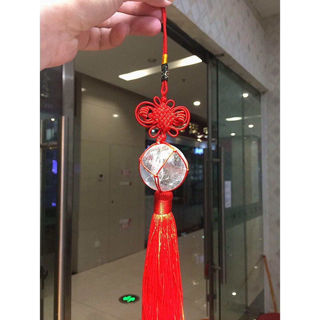 天然白水晶球摆件门窗紫色黄水晶球挂件单球促销精品墙挂葫芦款