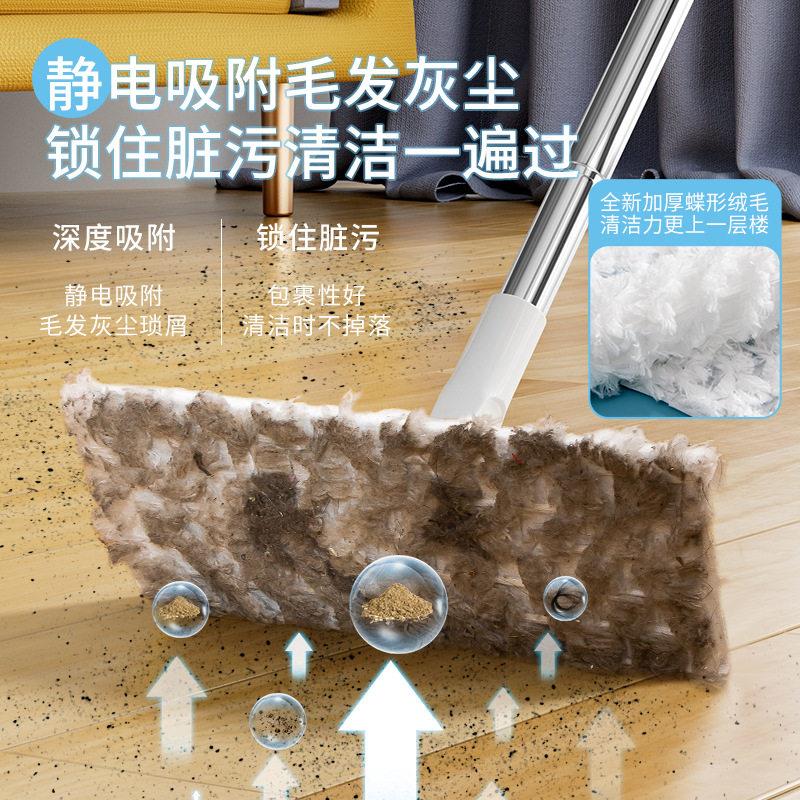 加厚静电除尘纸拖把拖地湿巾地板懒人一次性免洗平板拖家用吸头发