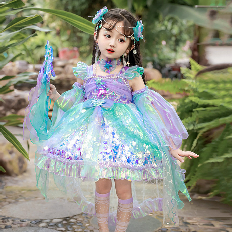 女童洛丽塔公主裙25夏季新款儿童生日礼服裙蓬蓬裙美人鱼演出裙子,童装/婴儿装/亲子装,儿童演出服,淘宝优惠券,粉丝福利购,淘宝优惠卷