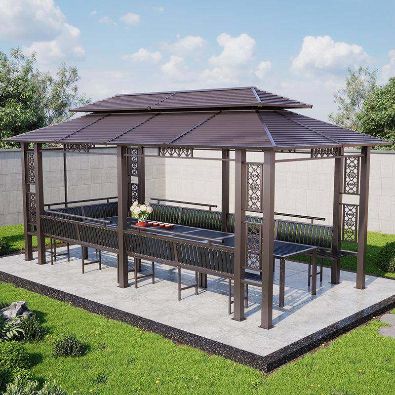 户外凉亭镀锌顶棚亭子帐篷别墅庭院花园露台景区休闲遮阳棚凉亭,商业/办公家具,景观廊架,淘宝优惠券,粉丝福利购,淘宝优惠卷