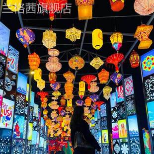 春国潮节网红灯笼手工自贡定制花灯区道商场街元景PFX宵户外亮化