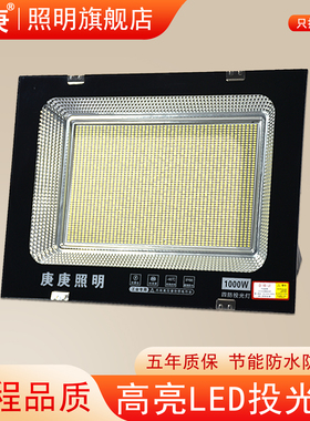 庚庚 LED投光灯户外照明灯防水室外工程施工地夜间庭院强光探照灯