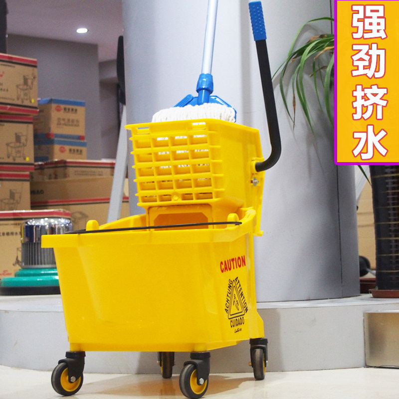 榨水车挤水桶洗拖把桶墩布桶挤水器手压清洁保洁车宾馆家用包邮钢