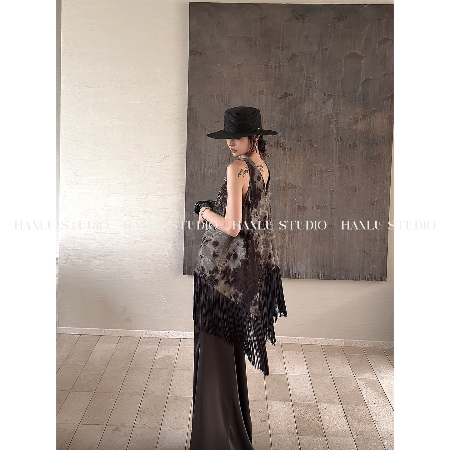 hanlu studio品牌小众前后两穿宽松禅意侘寂新中式莱赛尔无袖马甲