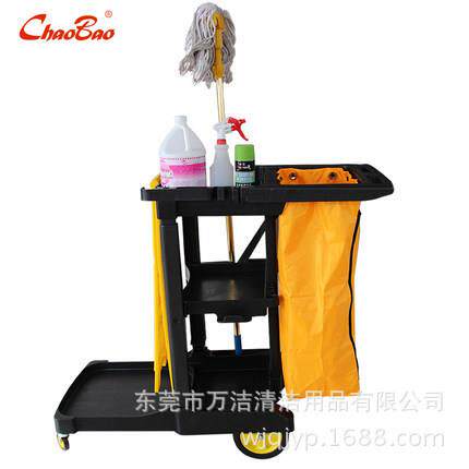 超宝D-11C多用途清洁杂物车清洁手推车塑料保洁车客服服务车