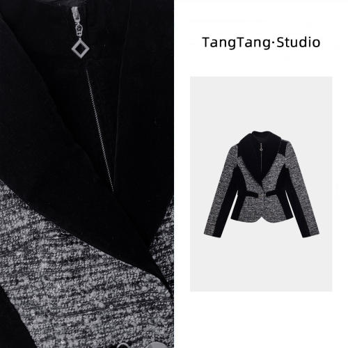 【TangTang·Studio】花苞高级感灰色长袖通勤显瘦气质外套113881