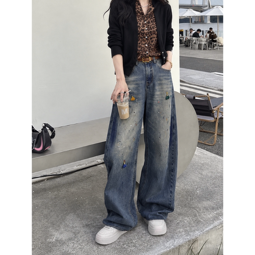 【TangTang·Studio】弯刀小花牛仔裤子时尚百搭显瘦女装-130180