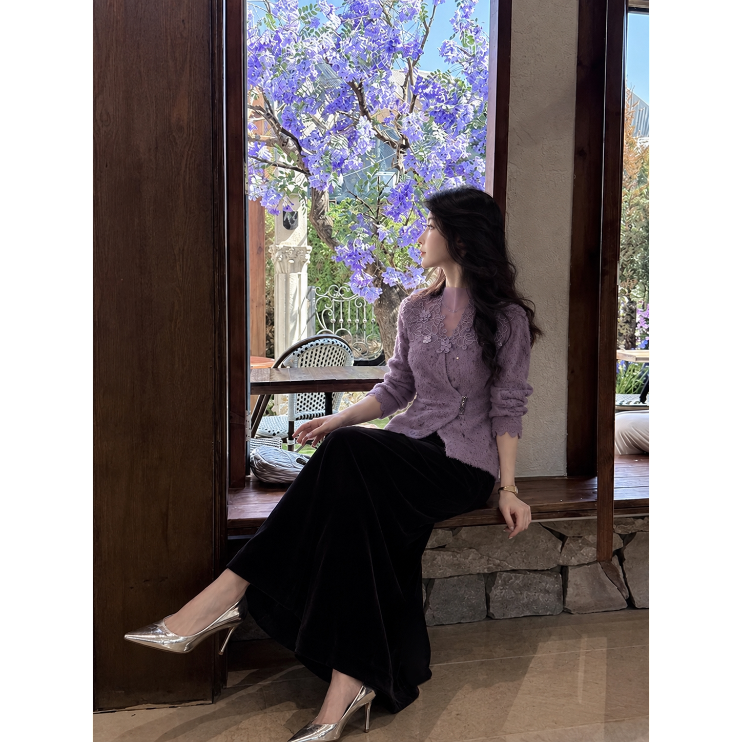【TangTang·Studio】紫曼上衣高级气质女装气质卫衣上衣-115893