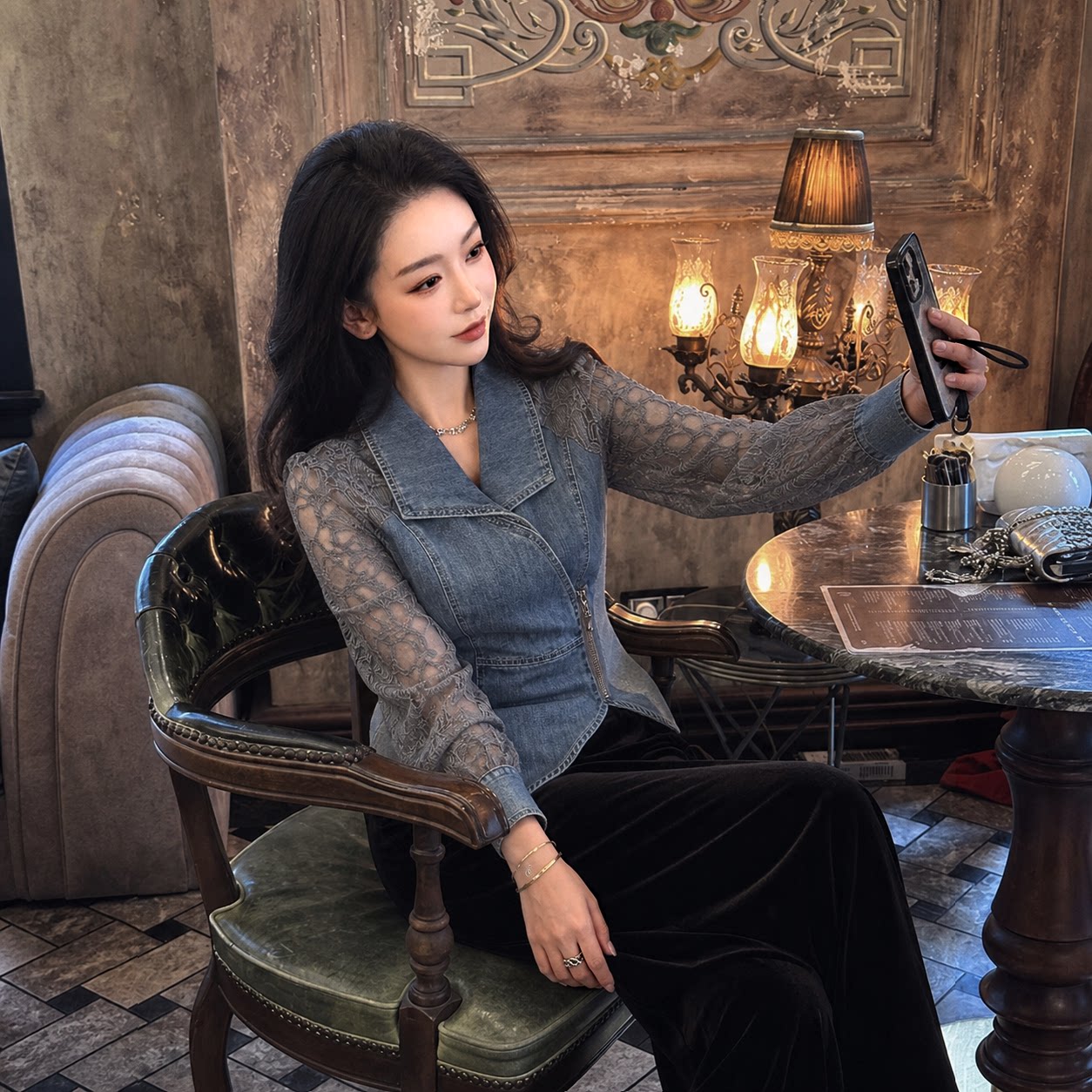 【TangTang·Studio】小花牛仔外套高级气质女装气质外套-115990图片