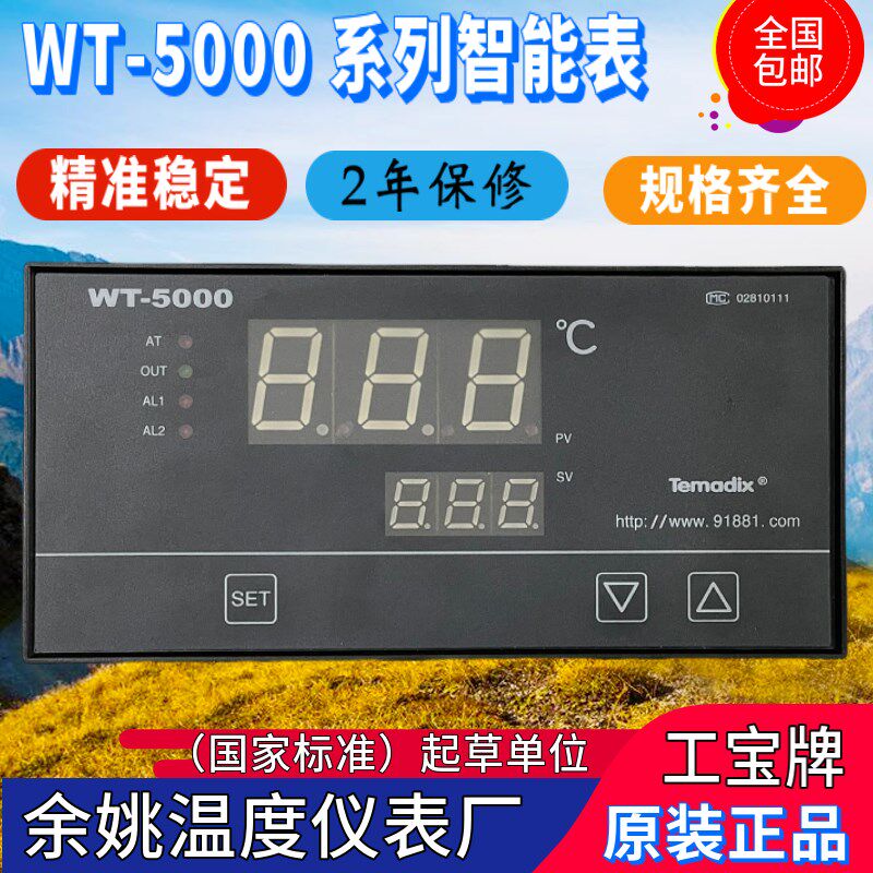 Temadix余姚温度仪表厂WT-5000系列智能温控仪WT-5411 5202包邮