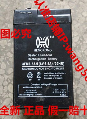 HENGRONG蓄电池 3FM6.5AH (6V6.5AH/20HR)玩具车 电子秤 照明电池