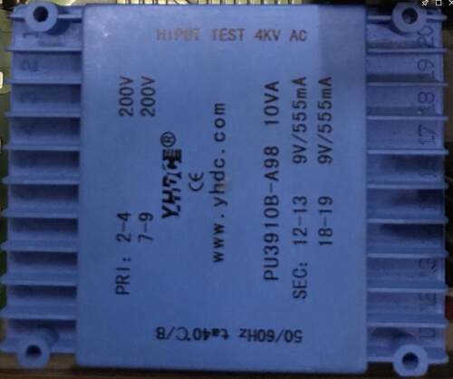 10VA 2*200V/2*9V 扁平型灌封变压器PU3910B-A98 非标的 双进双出
