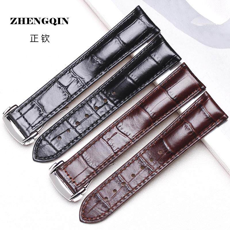 适用同款手表带男真皮配件代用欧米茄蝶飞海马超霸Omega表带女原