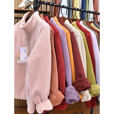 加厚嬷嬷！78领02070克羊羔绒 双面加绒轻云感外套情绒侣便保暖立