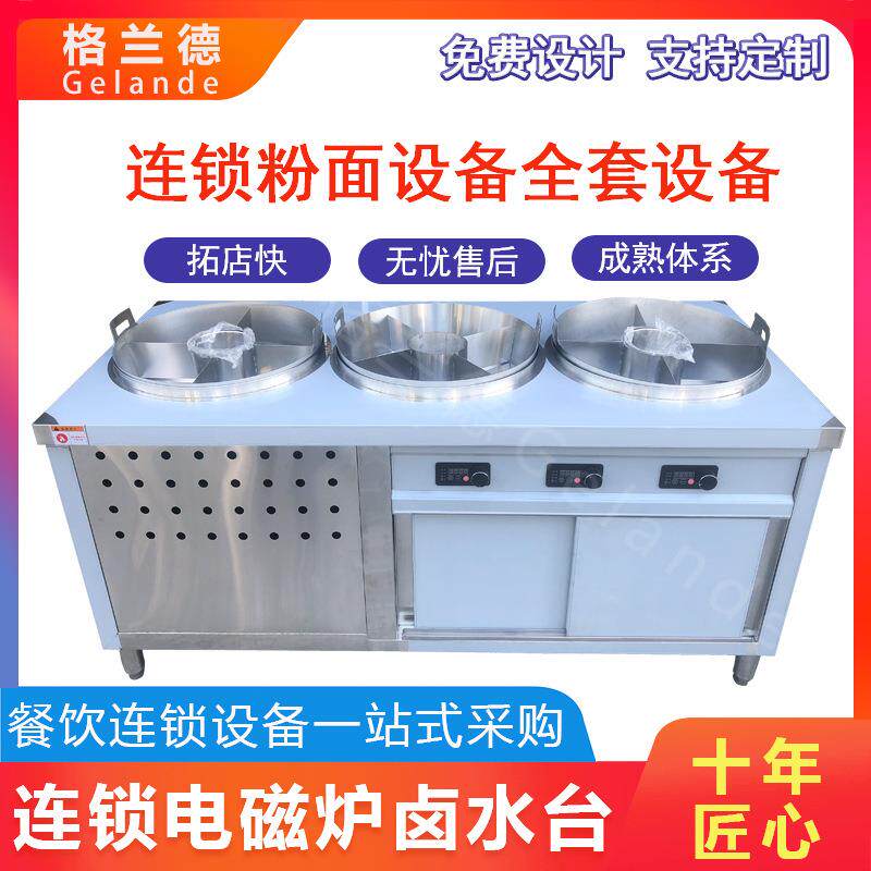 港式节能喷泉牛杂锅商用摆摊移动多功能麻辣烫锅汤煮面粉明档设备