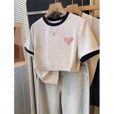 圆领显瘦纯棉短袖T恤内搭女上衣