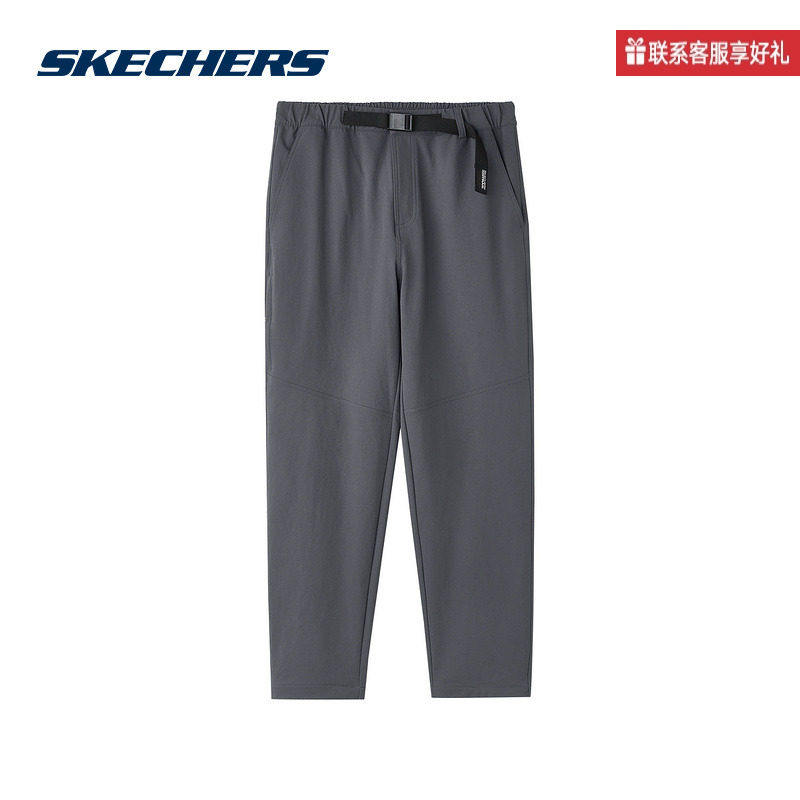 Skechers斯凯奇冬季男款中腰休闲运动梭织长裤 L424M016/0403 - 实物图