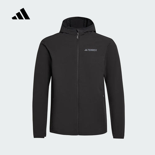 adidas阿迪达斯新款户外透湿保暖运动男子连帽夹克外套JV6233