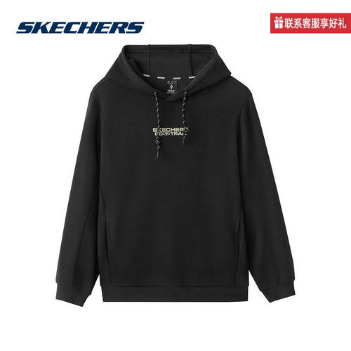 Skechers斯凯奇冬男上衣宽松套头衫连帽卫衣 L424M010/0018