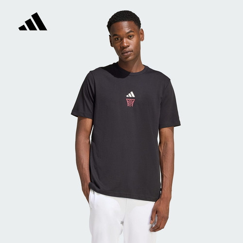 adidas阿迪达斯篮球风舒适运动半袖2026夏男休闲短袖T恤 JZ5044