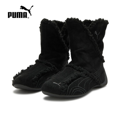 PUMA彪马SLIPCAT薄底鞋复古棕色毛绒中筒靴男女秋季休闲鞋 410744