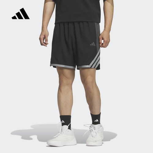 adidas阿迪达斯2026夏男速干篮球运动宽松舒爽梭织短裤 KS7868