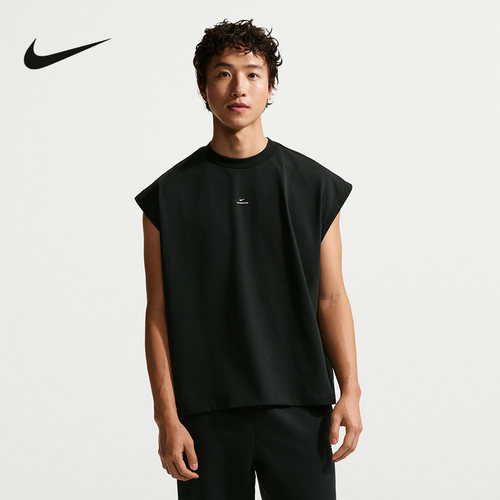 nike耐克夏新款男子篮球背心运动休闲小标圆领无袖T恤IF2564-010