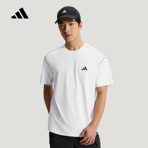 adidas阿迪达斯撞色包缝凉感运动休闲半袖2026夏男短袖T恤 KZ2247