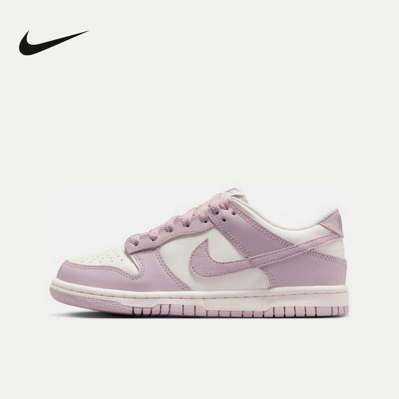Nike耐克女鞋DUNK LOW白紫粉大童运动鞋胶底低帮滑板鞋FB9109-122图片
