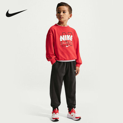 NIKE耐克马年限定新年款幼童法式毛圈运动衫和长裤套装IU5323-010
