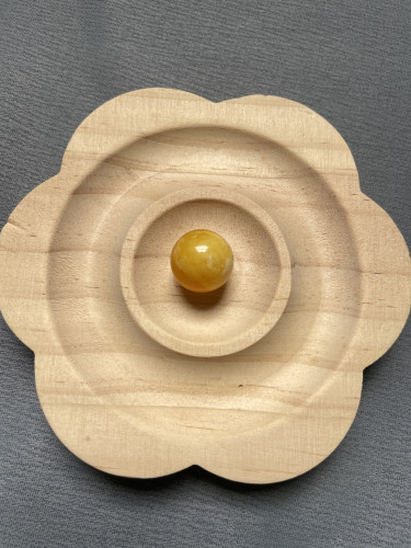 【实体店清货】波罗的海天然密蜡黄白花单珠diy配饰16-17mm