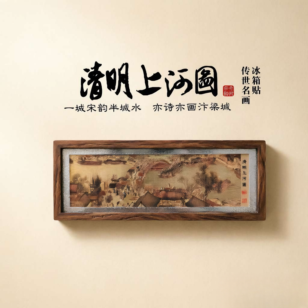 拉丝画卷冰箱贴开封旅游纪念品