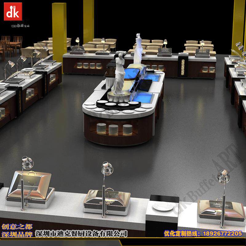酒店移动自助餐台厂家大理石布菲台设计效果图五星级酒店自助餐