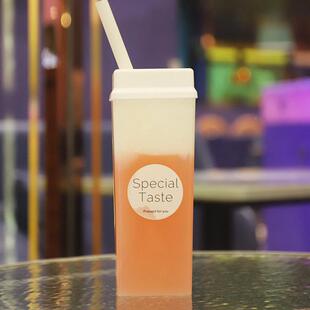 50l0m新饮款奶茶杯PP耐温创意款性板砖杯一次塑料料JHK果汁