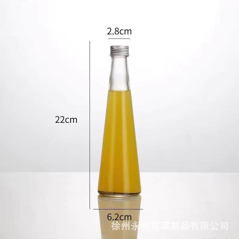 透冷明铝IRF冷泡茶瓶 锥形料瓶泡茶果汁瓶 玻璃瓶 茶饮品饮丝口盖