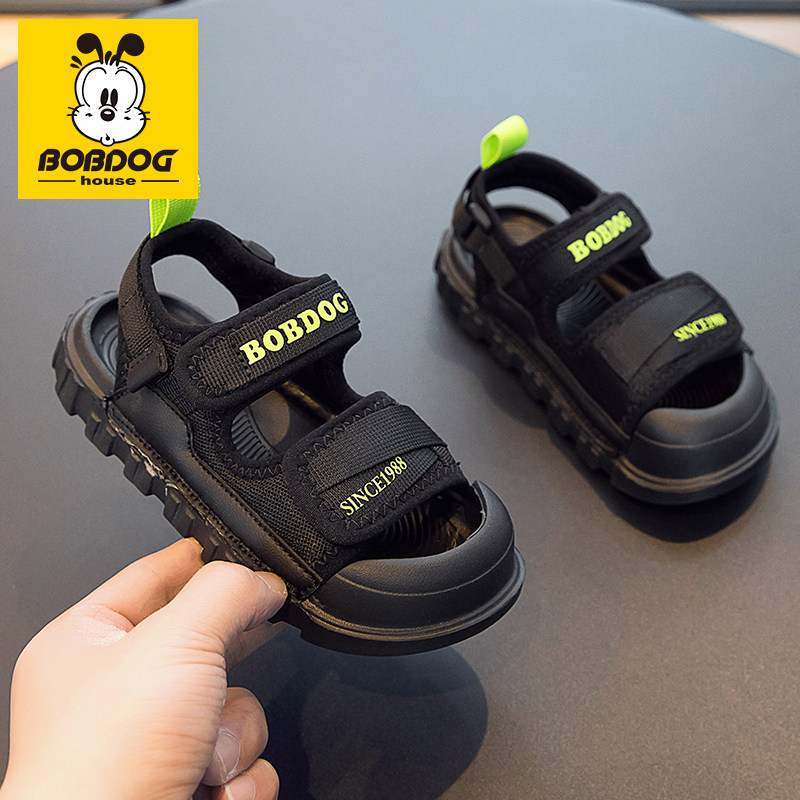 巴布豆男童凉鞋2026新款夏季软底防滑儿童包头沙滩凉拖鞋男孩帅气