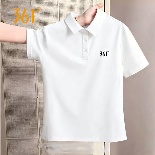 361°POLO衫女夏季t恤速干白色t