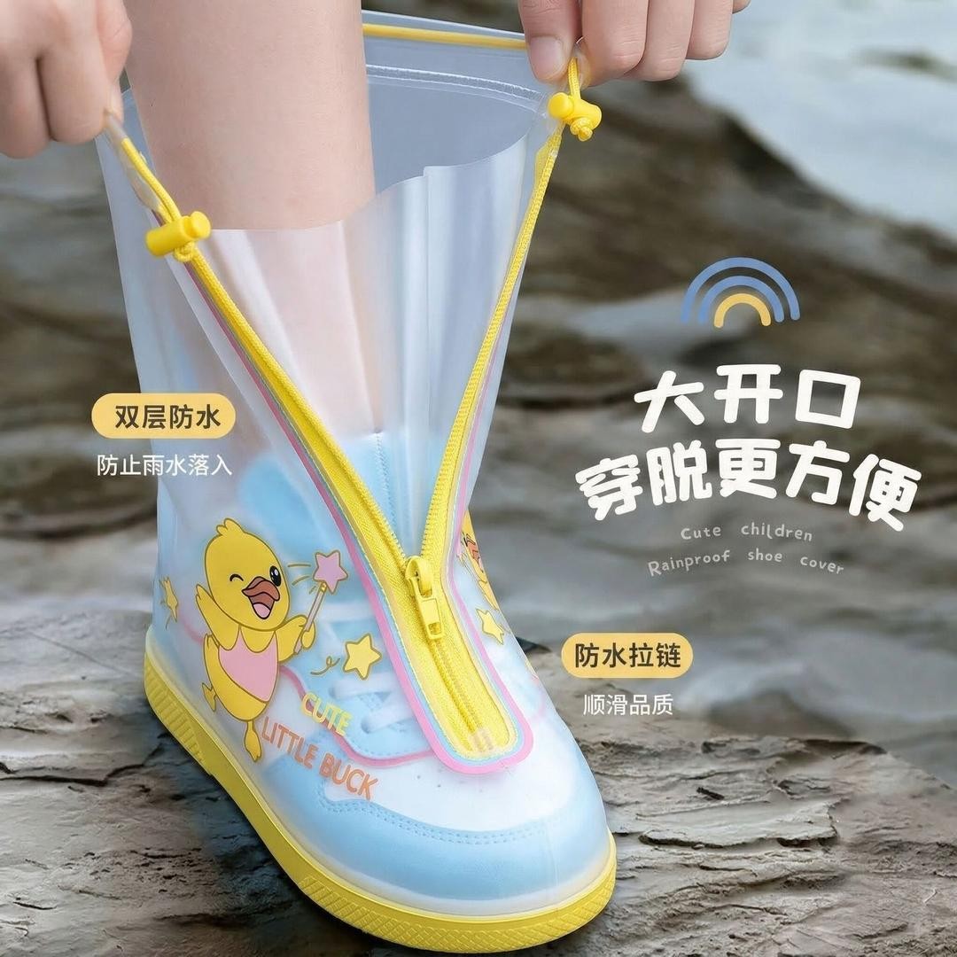 卡通儿童雨鞋男童女孩宝宝防水防滑雨靴鞋套小学生幼儿园专用QL
