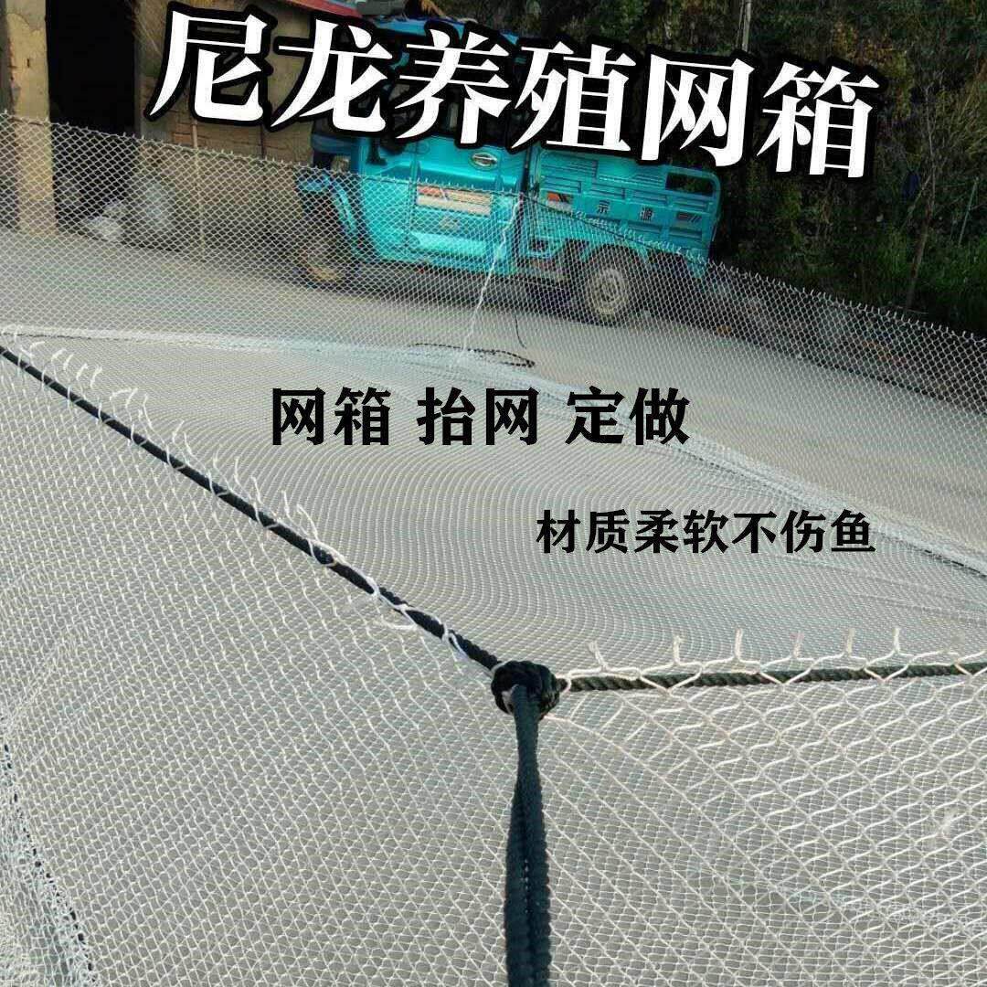 箱网养鱼白色尼龙网有结养殖网拉网拖网擡网大小渔网防逃箱网定做