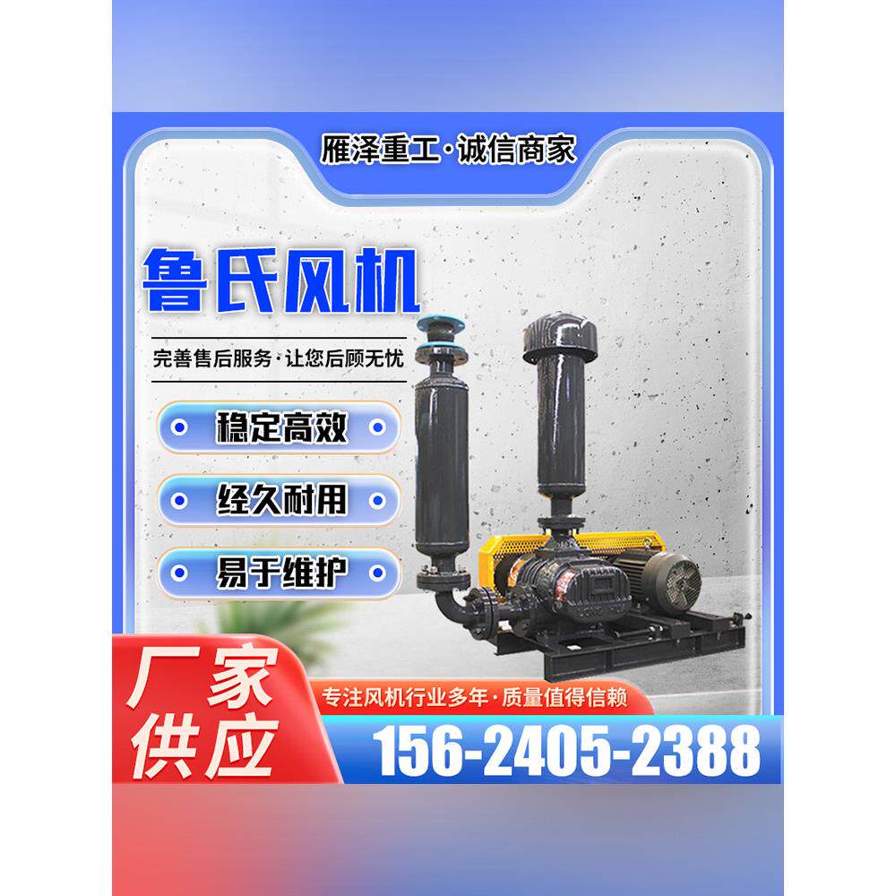 陆式三叶片罗茨鼓风机反冲洗真空泵负压氧化空军输送污水处理机