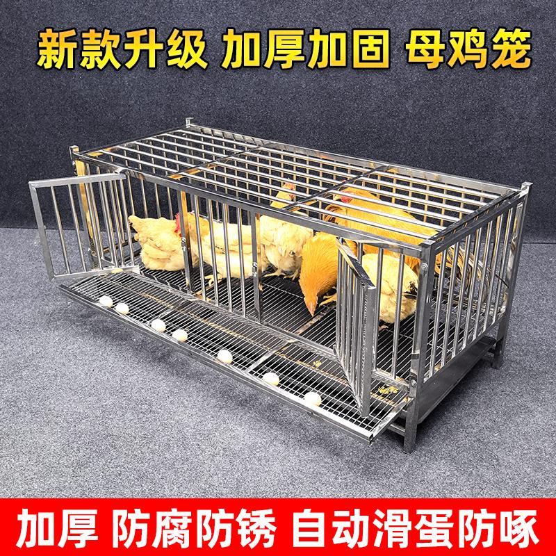 新款加厚不锈钢鸡笼子自动滚蛋养鸡笼家用养殖鸡窝加宽防啄蛋鸡舍